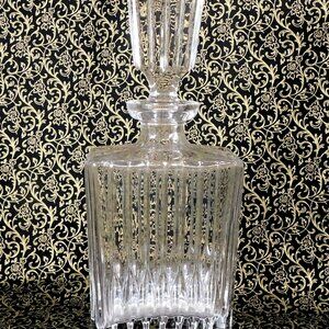 Heavy Cut Crystal Rectangular Decanter with Vertical Cut Design # 25781